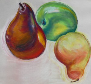 Fall Fruit, pastel by Annie Fox