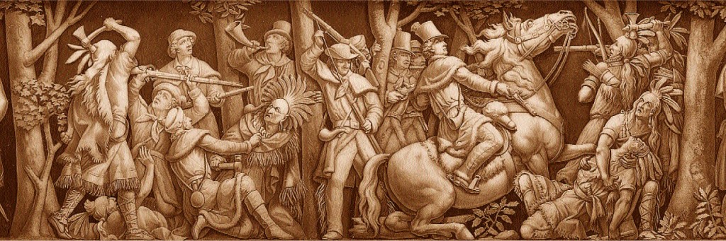 Capitol Building frieze Capitol Building frieze - can you find the artist's portrait in the tree? (click for a larger version)