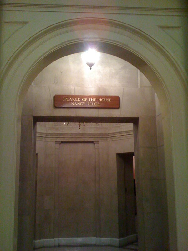 Entryway to the the chambers of the Speaker of the House, Nancy Pelosi Entryway to the the chambers of the Speaker of the House, Nancy Pelosi
