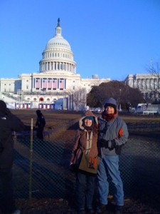 Annie and David in front of Inauguration site, Capitol Building Annie and David in front of Inauguration site, Capitol Building