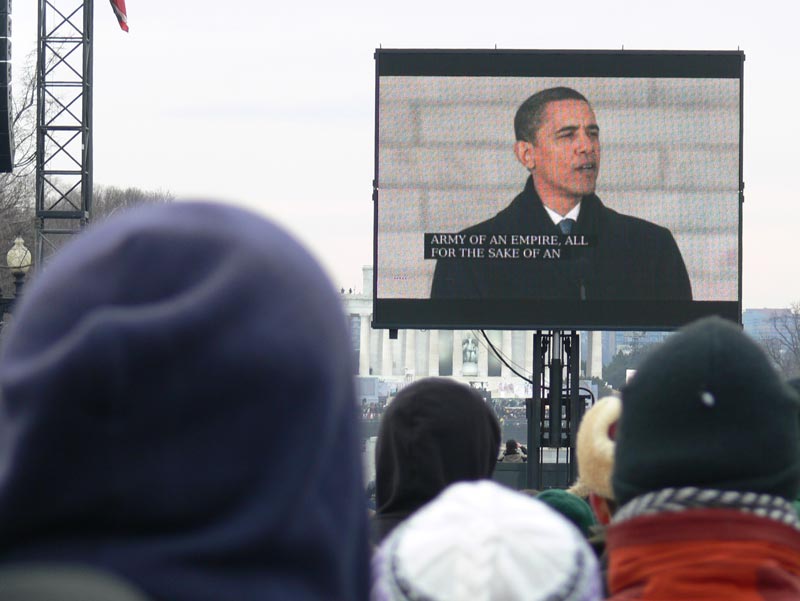 Finally, President-elect Obama takes the stage Finally, President-elect Obama takes the stage