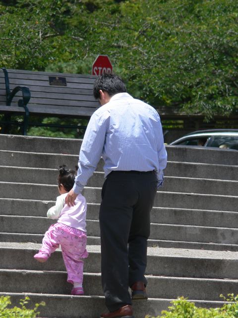 Girl and dad.
